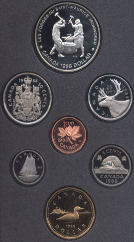 1988 Canadian Coinage Proof Set Comes With Box And COA Canada Set