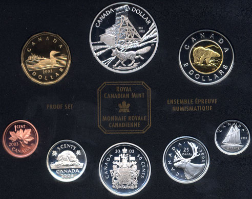 2003 Canadian Proof Set with Cobalt Silver Discovery Dollar