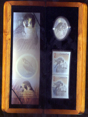 2006 Peregrine Falcon & Nestlings $5 Pure Silver Coin & Stamp Set