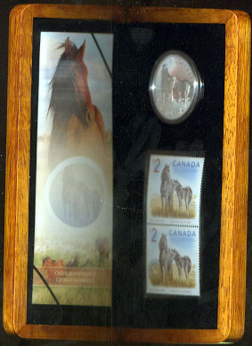 2006 Sable Island Horse & Foal $5 Pure Silver Coin & Stamp Set