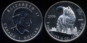 2006 Canada 1 Dollar Buffalo  1/2 oz. .999 Fine Silver