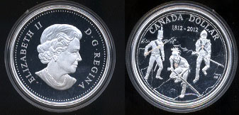 Proof 2012 Silver Dollar War of 1812