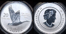 2014 20 Dollar Canada Goose Coin