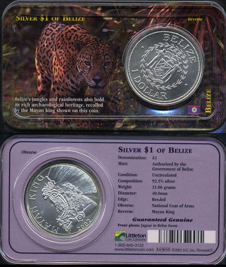 Belize Silver Dollar .925 Silver