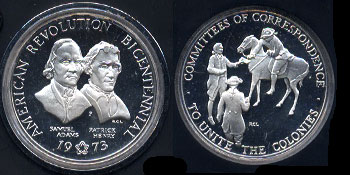 1973 Bicentennial Silver Medal Commemorating The Committees of Correspondence