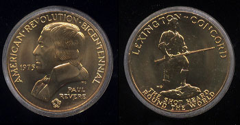 Encased 1975 Bronze Bicentennial Medal