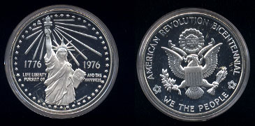 Official American Revolution Bicentennial Medal Silver Version