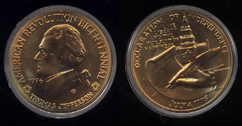 Encased 1976 Bronze Bicentennial Medal