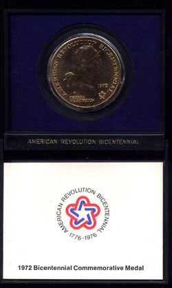 Encased Bronze American Revolution Bicentennial Medal