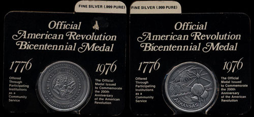 Official Arkansas American Bicentennial Medal 1776-1976 .999 Fine Silver Round