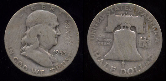 1953 Franklin Half Dollar With "FORD" Logo Engraving