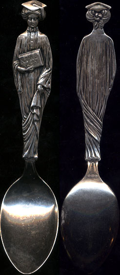 Graduation Spoon 1923 M.T.H.S Sterling Silver Spoon 5 5/8" Long Sterling Silver Souvenir Spoon, 28.6 Grams 