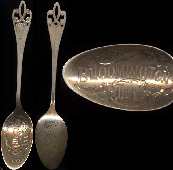 Bloomington Ill Sterling Silver Souvenir Spoon 18.5 Grams