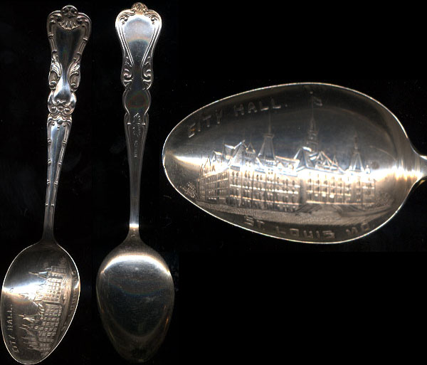 City Hall St. Louis Missouri Sterling Silver Souvenir Spoon 12.7 Grams