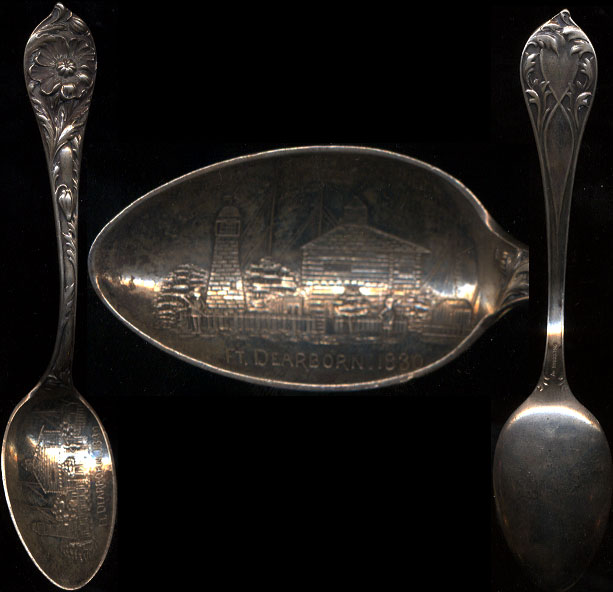 Fort Dearborn 1830 sterling silver souvenir spoon