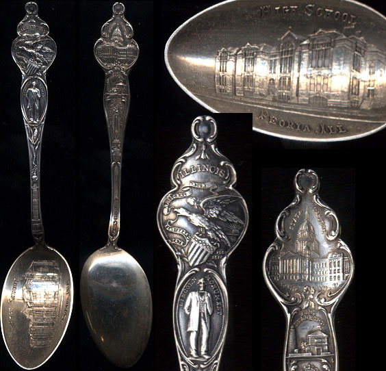 Details about   Antique Sterling Silver & Gold Wash "1830 Ft Dearborn" Souvenir Spoon 