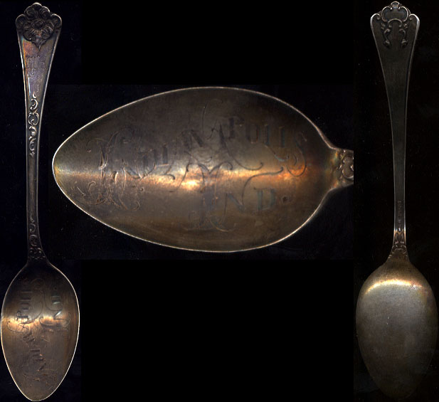 Sterling silver Indianapolis, Indiana souvenir spoon.