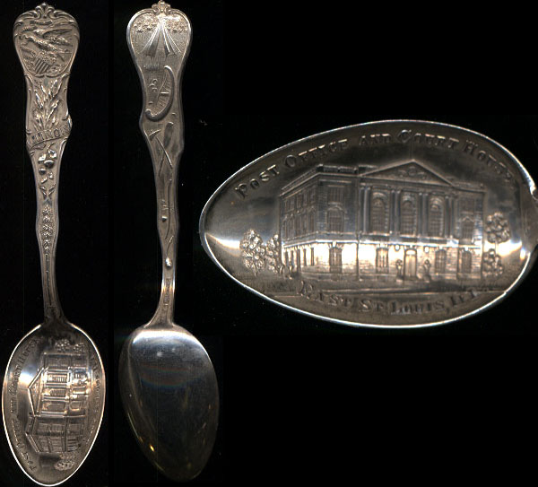Post Office and Court House East St Louis, Ill Sterling silver Souvenir Spoon
