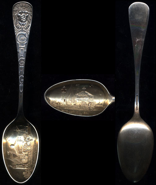 FT.Dearborn 1830 Souvenir Spoon Chicago,Illinois