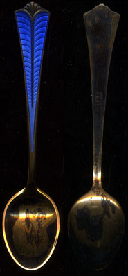 David-Andersen Inlaid Spoon(Dark Blue) Sterling Silver