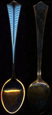 David-Andersen Inlaid Spoon(Light Blue) Sterling Silver