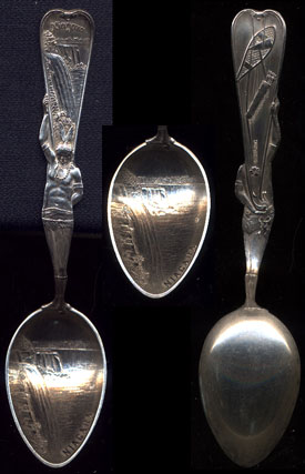 "Niagra Falls"Sterling silver Souvenir Spoon With Indian