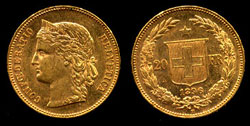Swiss 10 francs Gold Coin