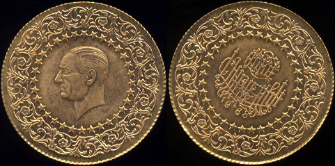 1968 100 Kurush Turkey Gold Coin
