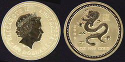 Australia Year of The Dragon Gold Coin