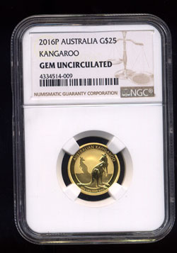 2016P Gem Uncirculated 1/4 Oz Kangaroo NGC Certified
