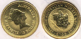 1987 Little Hero Gold Nugget Series Gold Coin