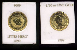1987 Little Hero Gold Nugget Series Gold Coin