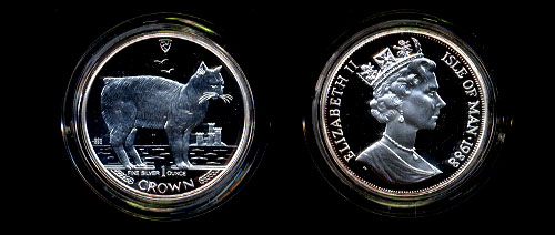 1988 Manx Cat proof Silver one ounce Coin