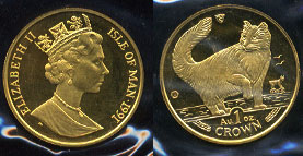 1991 Norwegian One Ounce Gold Cat coin