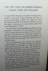 1975 Proof 100 Balboas Gold Coin