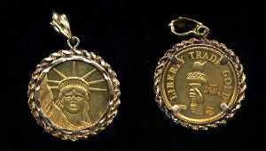 1989 MTB Quarter Ounce SOL Medal in 14K Bezel