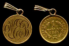 U.S. 1851 $1 Gold Coin Love Token