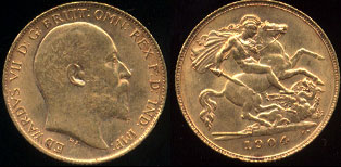 1904 Edward VII 1/2 Soveriegn Extra Fine Gold Coin