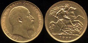 1907 Edward VII 1/2 Soveriegn Extra Fine Gold Coin