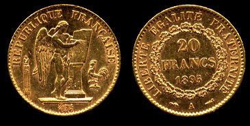 1895-A 20 Francs "Angel" Gold Coin