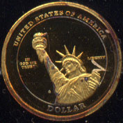 14k Proof Ronald Reagan President Coin Weight: 0.5 grams Diameter: 11 mm Material: 0.585% Gold (14k)