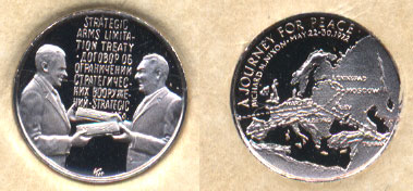 Platinum Journey to Russia Eyewitness Medal Franklin Mint, 1972