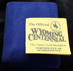 Wyoming Centennial One Ounce Gold Medal 1890-1990