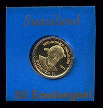 1975 Swaziland 50 Emalangeni Gold coin