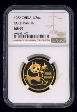 1982 Half Ounce NGC MS-69 China Gold Panda