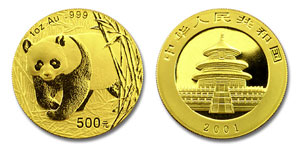 2001 China Panda Gold Coin