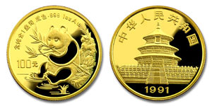1991 China Gold Panda Coin