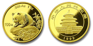 1999 China Gold Panda coin