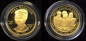 Anna Harrison Proof 2009 Gold Coin