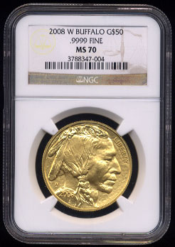 NGC-MS-70 2008 W Buffalo $50 Gold Coin-004